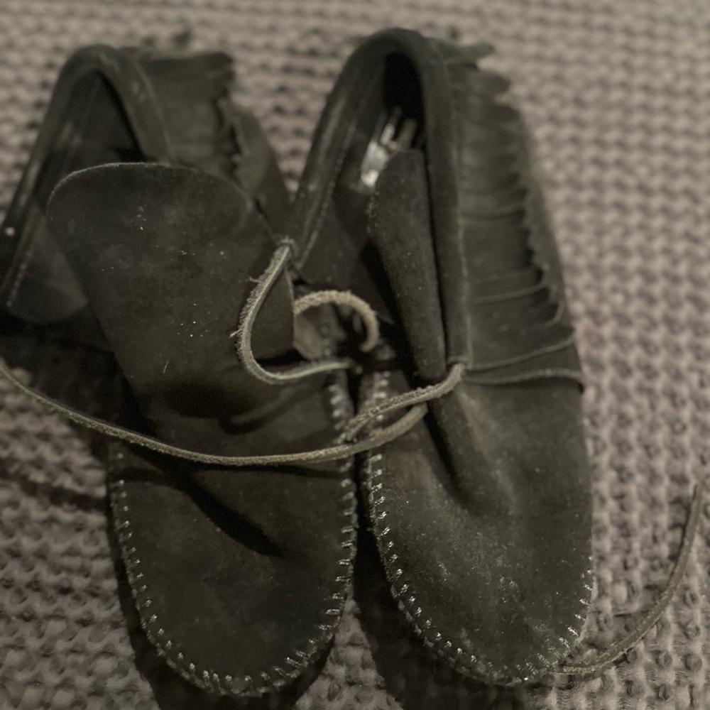 Minnetonka Black Suede moccasins